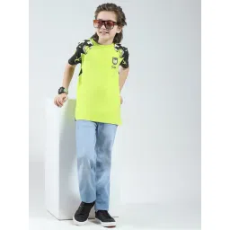 Monte Carlo Boys Green Self Design Regular Fit T-Shirt-picture-41