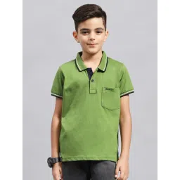 Monte Carlo Boys Green Solid Polo T-Shirt-picture-16