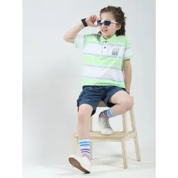 Monte Carlo Boys Green Striped Regular Fit T-Shirt-picture-42