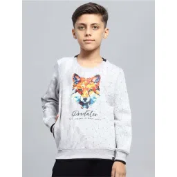 Monte Carlo Boys Grey Melange Printed Full Sleeves Sweatshirt-picture-31