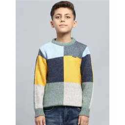 Monte Carlo Boys Multicolor Self Full Sleeves Pullover-picture-26