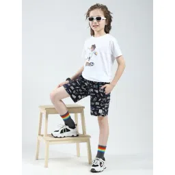 Monte Carlo Boys Navy Blue Printed Regular Fit Bermuda-picture-46