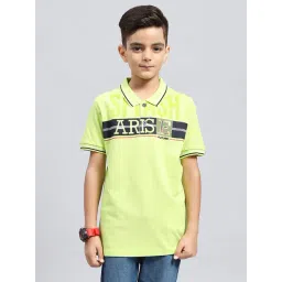 Monte Carlo Boys Neon Green Printed Polo T-Shirt-picture-40