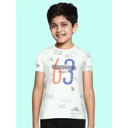Monte Carlo Boys Off White & Grey Printed T-shirt-picture-11