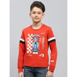 Monte Carlo Boys Orange Cotton Blend Printed Sweatshirt-picture-40