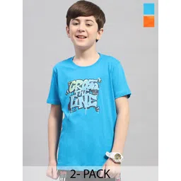 Monte Carlo Boys Pack Of 2 Typography Printed T-shirts-picture-40