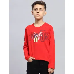 Monte Carlo Boys Red Printed Round Neck Cotton Lycra T-Shirt-picture-33
