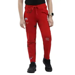 Monte Carlo Boys Red Printed Track Pants-picture-30
