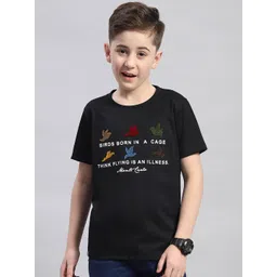 Monte Carlo Boys Round Neck Typography Printed Cotton T-shirt-picture-40