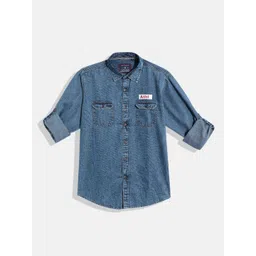 Monte Carlo Boys Solid Chambray Smart Fit Shirt-picture-36