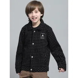 Monte Carlo Boys Spread Collar Checked Casual Lightweight Tailored Jacket-picture-36
