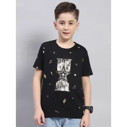 Monte Carlo Boys Typography Printed Casual Round Neck T-shirt-picture-58