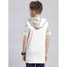 Monte Carlo Boys Typography Printed Cotton Hooded T-shirt image 3
