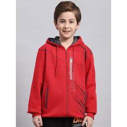 Monte Carlo Boys Typography Printed Hooded Front-Open Sweatshirt-picture-34