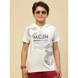 Monte Carlo Boys Typography Printed Hooded Pure Cotton T-shirt-picture-17