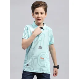 Monte Carlo Boys Typography Printed Polo Collar Cotton T-shirt-picture-19