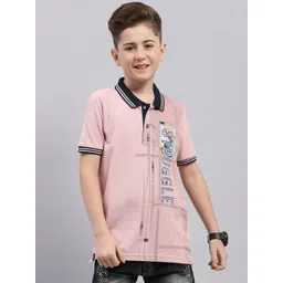 Monte Carlo Boys Typography Printed Polo Collar Cotton T-shirt-picture-27
