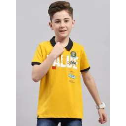 Monte Carlo Boys Typography Printed Polo Collar Cotton T-shirt-picture-31