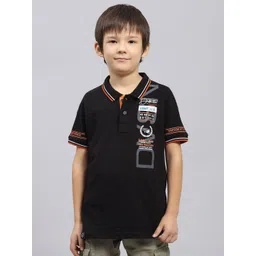 Monte Carlo Boys Typography Printed Polo Collar Cotton T-shirt-picture-36