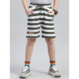 Monte Carlo Boys White & Olive Striped Bermuda-picture-24