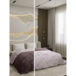 Monte Carlo Brown & Lavender Geometric Printed 90 GSM AC Room Double Bed Comforter-picture-30