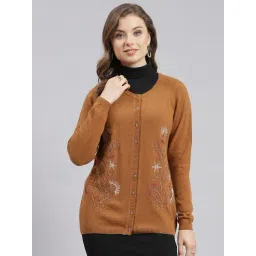 Monte Carlo Brown Embroidered Cardigan-picture-30
