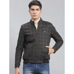 Monte Carlo Brown Regular Fit Checks Jacket-picture-17