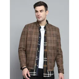 Monte Carlo Brown Regular Fit Checks Jacket image 1