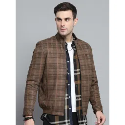 Monte Carlo Brown Regular Fit Checks Jacket image 4