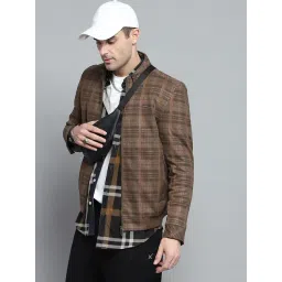 Monte Carlo Brown Regular Fit Checks Jacket image 5