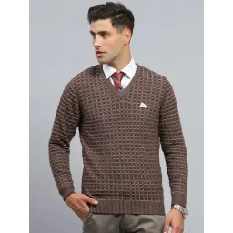 Monte Carlo Brown Regular Fit Checks Pullover-picture-17