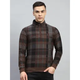 Monte Carlo Brown Regular Fit Checks Sweatshirt-picture-21
