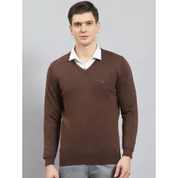 Monte Carlo Brown Regular Fit Pure Wool Sweatshirt-picture-45