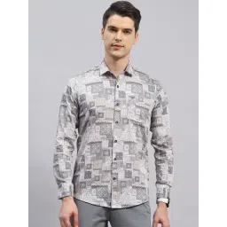 Monte Carlo Brown Slim Fit Printed Shirt-picture-26