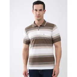 Monte Carlo Brown Striped Regular Fit T-Shirt-picture-27