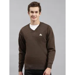 Monte Carlo Brown Wool Blend Regular Fit Solid Pullover-picture-12