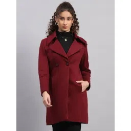 Monte Carlo Burgundy Regular Fit Coat-picture-14