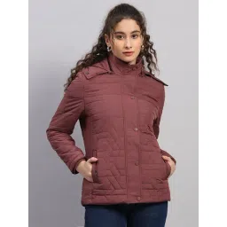 Monte Carlo Burgundy Regular Fit Printed Jacket image 1