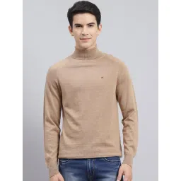 Monte Carlo Camel Brown Pure Wool Regular Fit Solid Pullover-picture-48