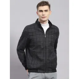 Monte Carlo Charcoal Regular Fit Wool Checks Jacket-picture-30