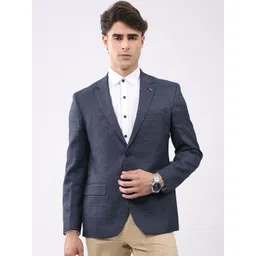 Monte Carlo Checked Notch Lapel Full Sleeve Blazer-picture-10