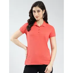 Monte Carlo Coral Cotton Solid T-Shirt-picture-18
