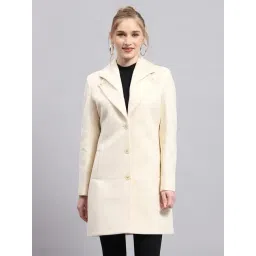Monte Carlo Cream Wool Blend Solid Full Sleeve Coat-picture-39