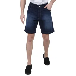 Monte Carlo Dark Blue Regular Fit Denim Shorts-picture-26