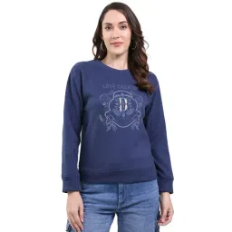 Monte Carlo Dark Blue Regular Fit Printed Sweatshirt-picture-40