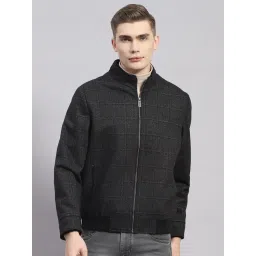 Monte Carlo Dark Brown Regular Fit Checks Jacket-picture-32