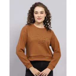 Monte Carlo Dark Brown Regular Fit Embellished Sweatshirt-picture-23