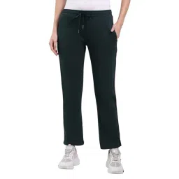 Monte Carlo Dark Green Cotton Regular Fit Mid Rise Trackpants-picture-12
