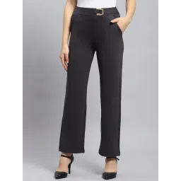 Monte Carlo Dark Grey Cotton Straight Fit Low Rise Trousers-picture-37