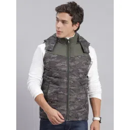 Monte Carlo Dark Grey Regular Fit Printed Hooded Jacket-picture-43